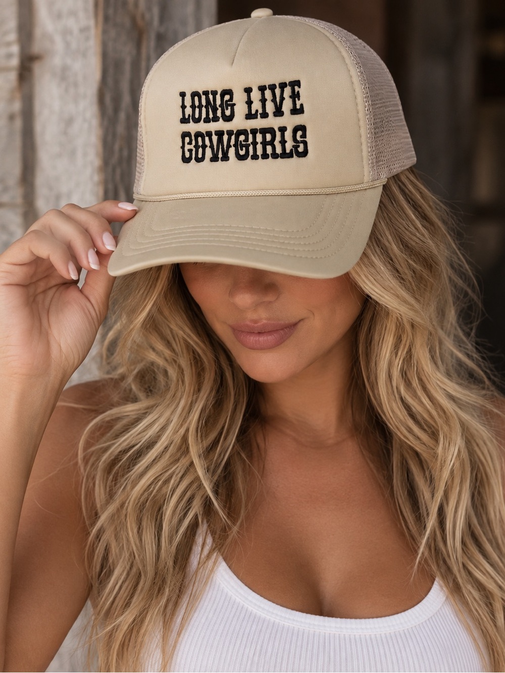 Long Live Cowgirls Embroidered Trucker Hat